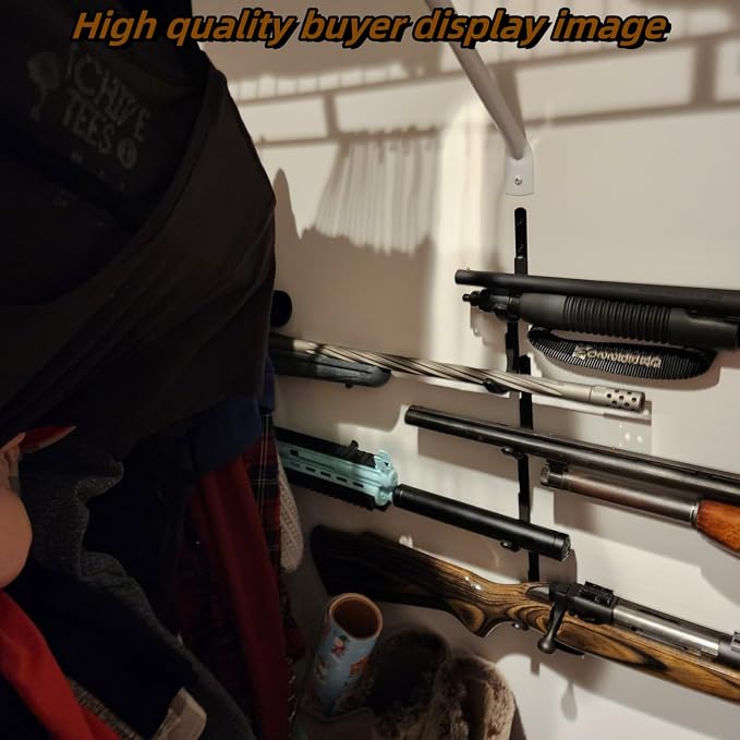 Metal Gun Rack Storage Rifles Shotgun Hooks Wall Mount Hangers for Any Rifles Shotguns Archery Bow with Soft Padding and Heavy Duty Steel…