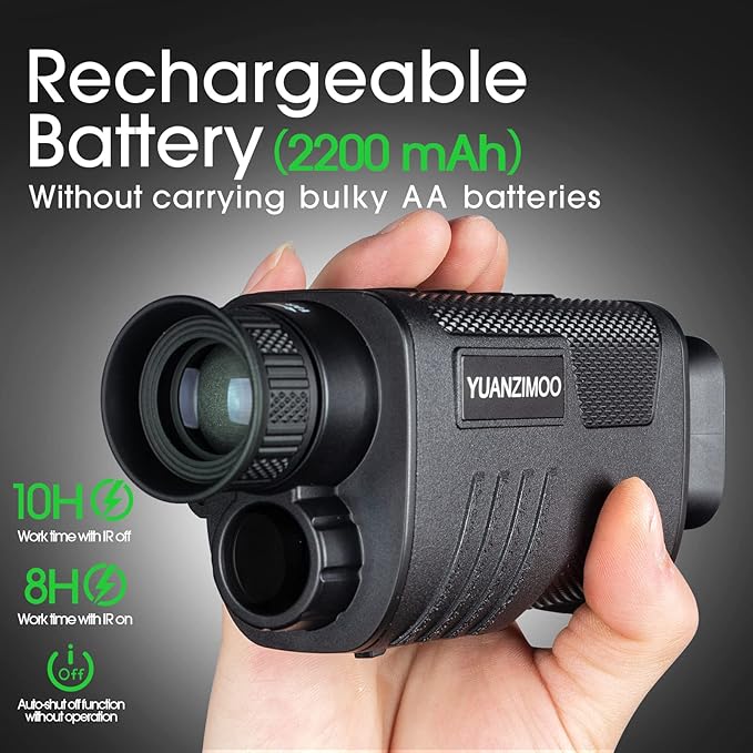 Upgraded Night Vision Monocular Digital Infrared Monocular Telescope for 100% Darkness with 8X Zoom 2000mAh Rechargeable Battery Tripod 32 GB SD Card & Card Reader, for Adult Hunting Camping