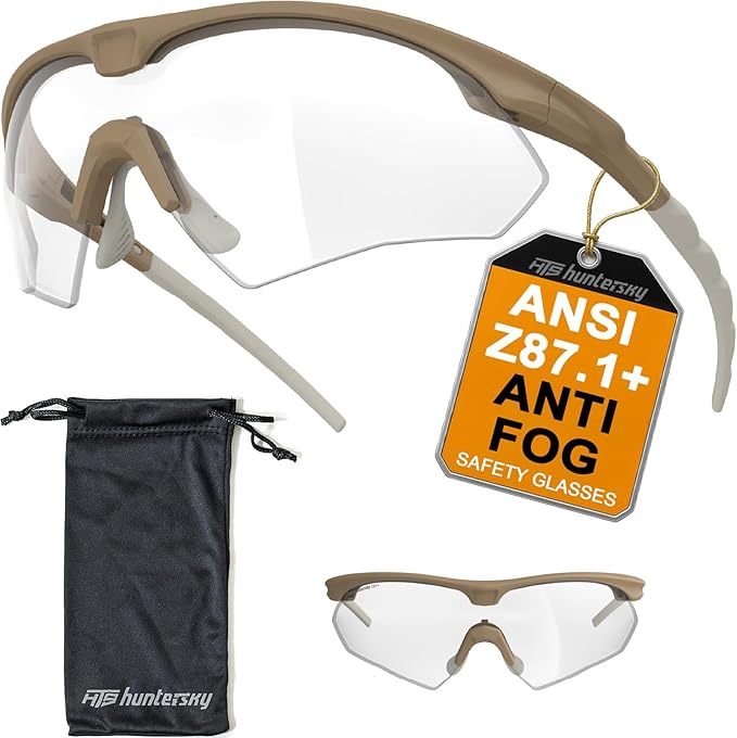 HTS HUNTERSKY S53 Anti Fog Tactical Shooting Range Safety Glasses ANSI Z87.1 Ballistic Eye Protection Hunting Airsoft Riding
