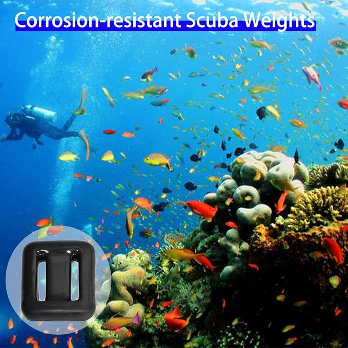 Vinyl Coated Diving Weights-4pcs 1.1-4.4 lbs Dive Weights with 4 Pocket Scuba Weight Belt with Quick Release Buckle,Used for Freediving, Spearfishing & Scuba Diving-Fit for Waist 32" to 52"