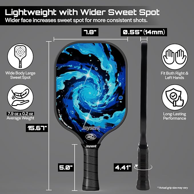 Pickleball Paddles Set, USAPA Approved Carbon Fiber Pickleball Set of 2 with Beginner Pickleball Rackets, Indoor Outdoor Pickle Balls for Adults Men Women, JT-1