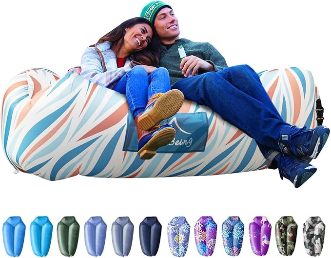 AlphaBeing Inflatable Lounger Beach Chair Accessories, Air Sofa Hammock Inflatable Couch for Camping Backyard Lakeside with Compression Sacks, Ideal Outdoor Gifts for Adults