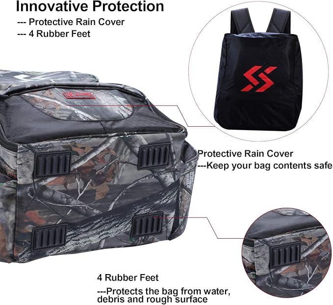 Sougayilang Fishing Tackle Backpack Waterproof Tackle Bag Storage with 4 Trays Tackle Box