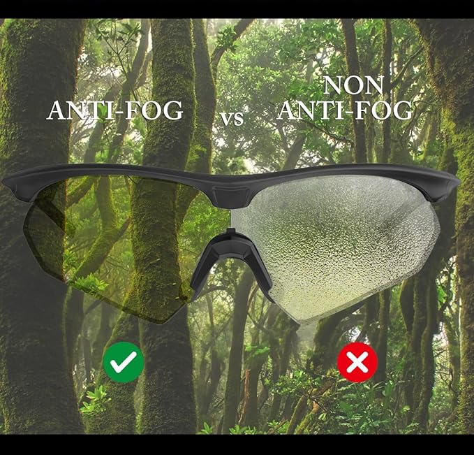 HTS HUNTERSKY S53 Anti Fog Tactical Shooting Range Safety Glasses ANSI Z87.1 Ballistic Eye Protection Hunting Airsoft Riding