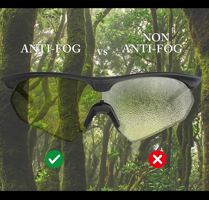 HTS HUNTERSKY S53 Anti Fog Tactical Shooting Range Safety Glasses ANSI Z87.1 Ballistic Eye Protection Hunting Airsoft Riding