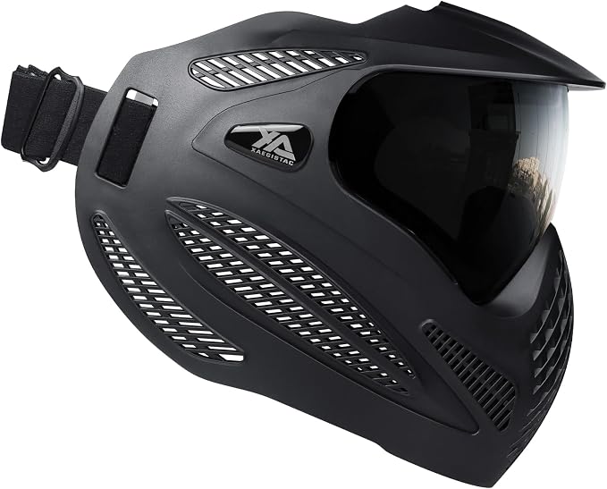 Xaegistac Paintball Mask-Intergrated Sun Visor Airsoft Mask, Wide Field of View, Anti Fog, Adjustable Headband for Paintball, Airsoft