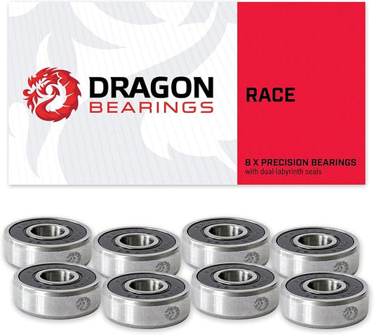 Fireball Dragon Skateboard Bearings Set 8 Pack - Fast 608 Longboard Bearings Set for Skateboards Inline & Roller Skates - Bearings for Skateboarding Guaranteed for Life