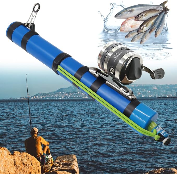 SUFFUSE Fishing Rod, Compact Catapult Fishing Pole, Portable Freshwater and Saltwater Fishing Lures Suitable for Outdoor Hunting and Traveling
