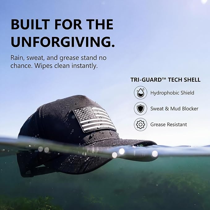 TOP-EX Performance Baseball Hat for Men Water Resistant Golf Cap Running Cooling Snapback Laser Perforated