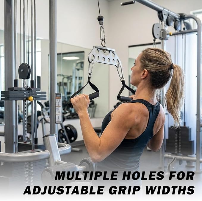 Double to Single Adaptor Plate for Cable Pulley Machines Durable Solid Stainless Steel with 3 Carabiners Suitable for Dual Cable Machines LAT Pulldown, Shoulder & Biceps Exercises