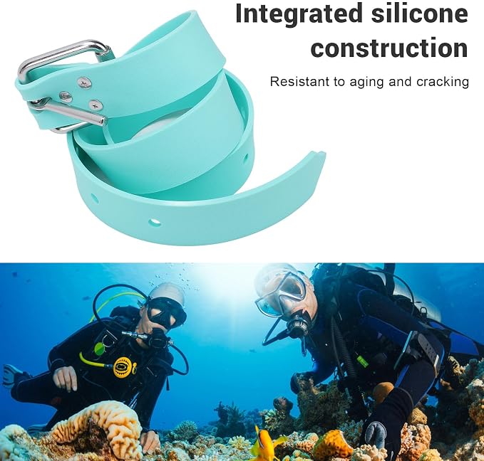 Diving Weight Belt, Durable 316 Stainless Steel Construction, Weight Belt for Snorkeling and Diving Activities, for Men Women Water Sports Enthusiasts (Mint Green)
