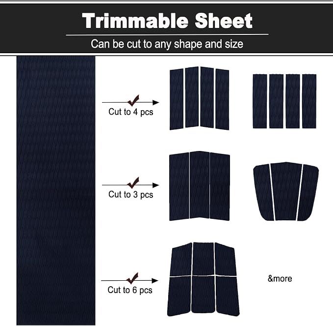 HZshark EVA Foam Boat Decking Sheet Universal DIY Surfboard Traction Pad Non-Slip Grip Mat Trimmable Sheet for Kayak RV Yacht Pool Skateboard Skimboard Step Green Yellow Orange Blue Dark Grey Black
