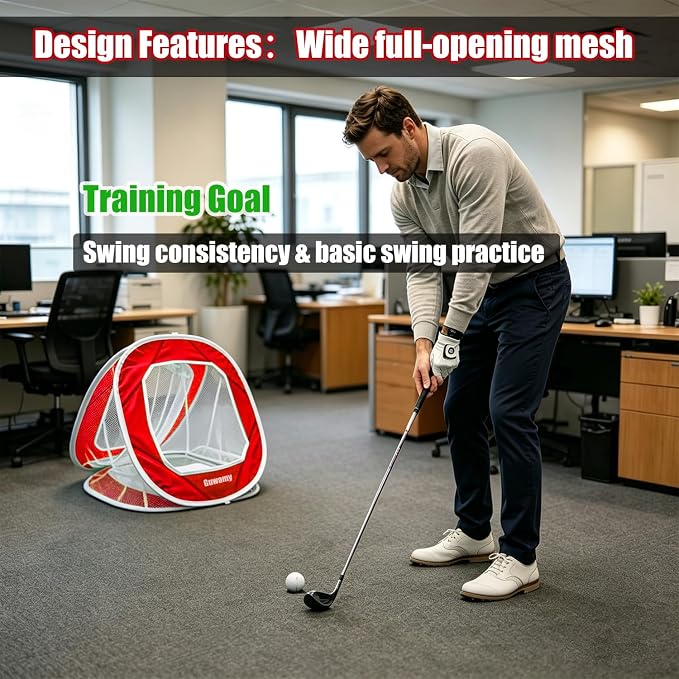 3-in-1 Pop Up Golf Chipping Net – Precision & Distance Trainer, Easy Indoor/Outdoor Setup – Ideal Gift