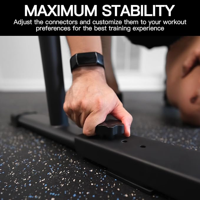 KAKICLAY Multi-Grip Pull Up Bar and Premium Dip Bars with Adjustable Ultra-Stable Settings & Non-Slip Feet - USA Original Patent, Designed, Shipped, Warranty