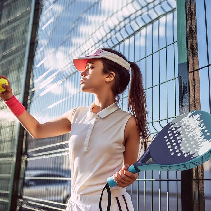 Padel Racket, Carbon Fiber Surface with EVA Memory Flex Foam Core, Shock Absorption Large Sweet Spot, Lightweight Pala De Padel for Beginners & Intermediate