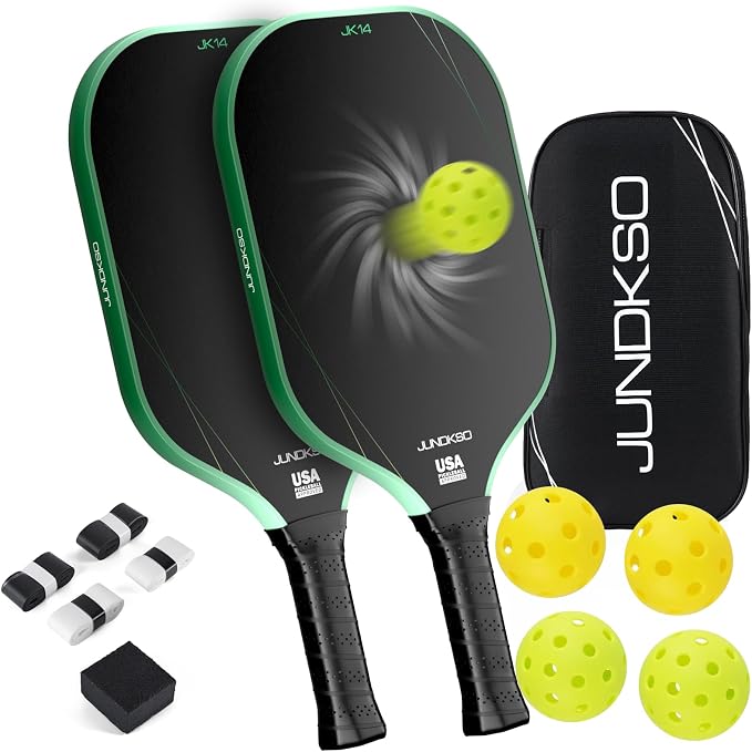 Pickleball Paddles Set of 2 - Composite Carbon Fiber Pickle Ball Paddle - USAPA Approved Pro Pickle Racket - Portable Outdoor Sports Equipment - Men's and Women's Training or Game Gift Set