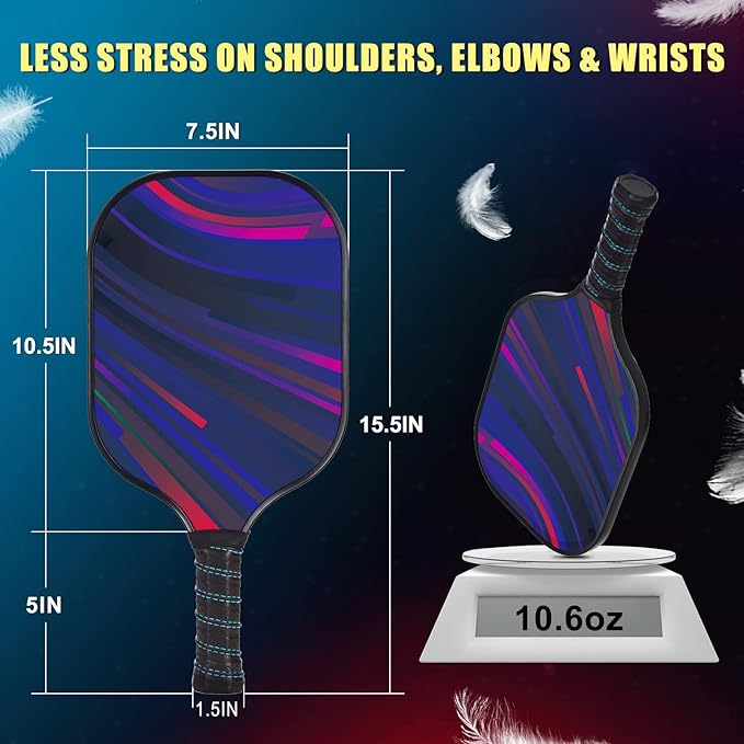 Dulce DOM Pickleball Paddles Set of 2/4 - USAPA Approved, 4 Indoor Outdoor Pickleball Balls, Fiberglass Surface Paddle Racket with Cover Bag, Ideal Training Equipment Gift for Men & Women