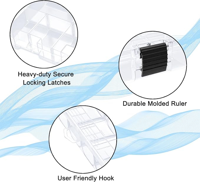 LARIPOP 4-Pack 3700 Fishing Tackle Boxes, Clear Plastic Storage Trays with Adjustable Dividers, Organizer for Lures, Hooks, Sinkers, Jigs & Fishing Accessories
