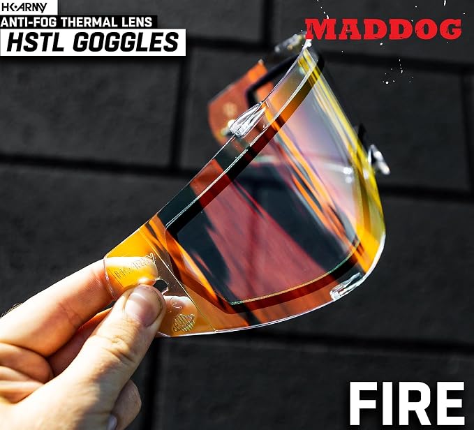 Maddog HK Army HSTL Paintball Airsoft Mask Goggle System | Replaceable Thermal Dual-Pane Anti Fog Lens | Adjustable Full-Face Safety Certified Protection