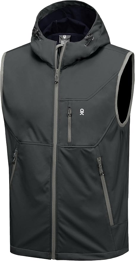 Little Donkey Andy Men's Lightweight Softshell Vest Windproof Sleeveless Jacket for Travel Hiking Running Golf