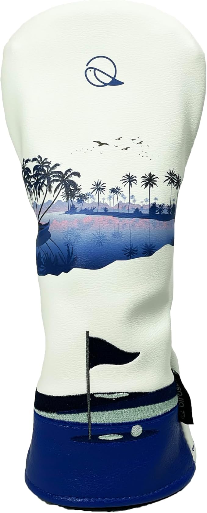 Golf Headcover for Hybrids and Fairway Woods Premium Leather Head Cover. Digitally Printed and Embroidered Design.
