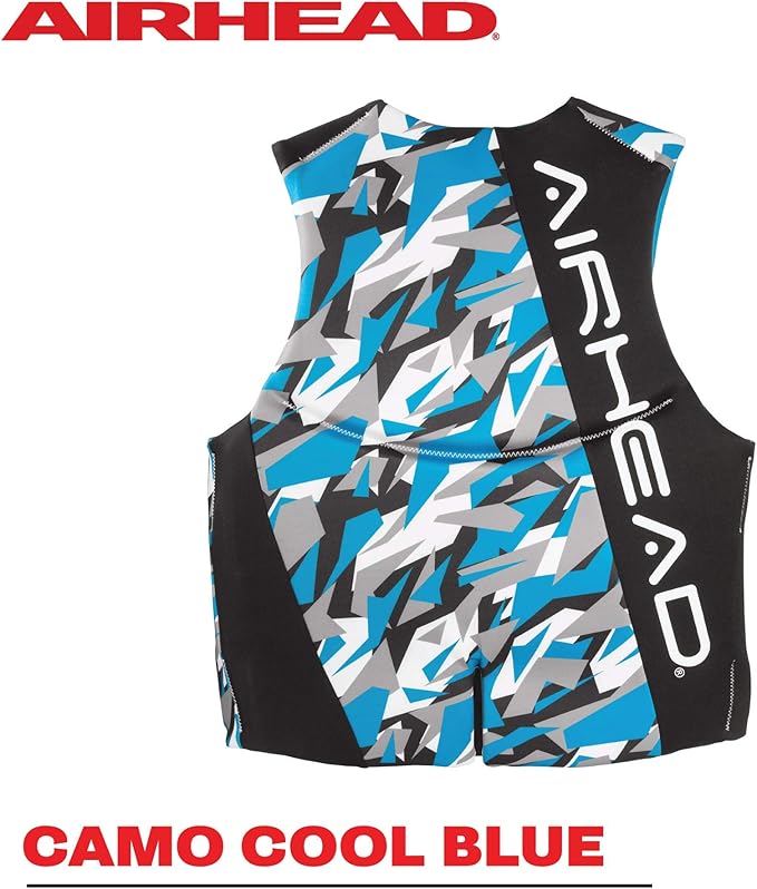 Airhead CAMO Cool Kwik-Dry Neolite Flex Life Jacket for Adults - USCG Approved Life Vest for Women & Men, Lightweight Flexible Watersports Vest for Boating, Wakeboarding, Kayaking & Jet Skiing