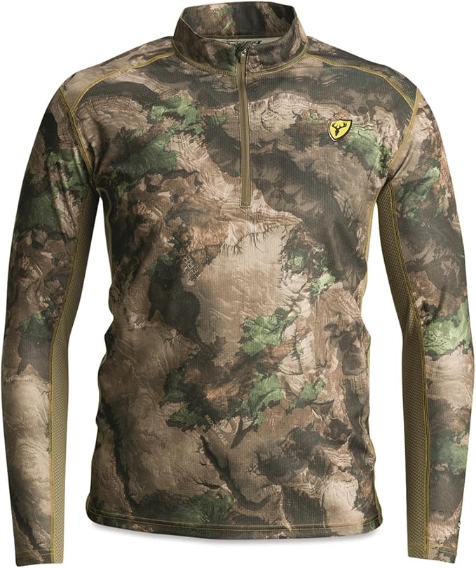 SCENTBLOCKER Angatec Long Sleeve 1/4 Zip Performance Shirt Mens Camo Hunting Clothes