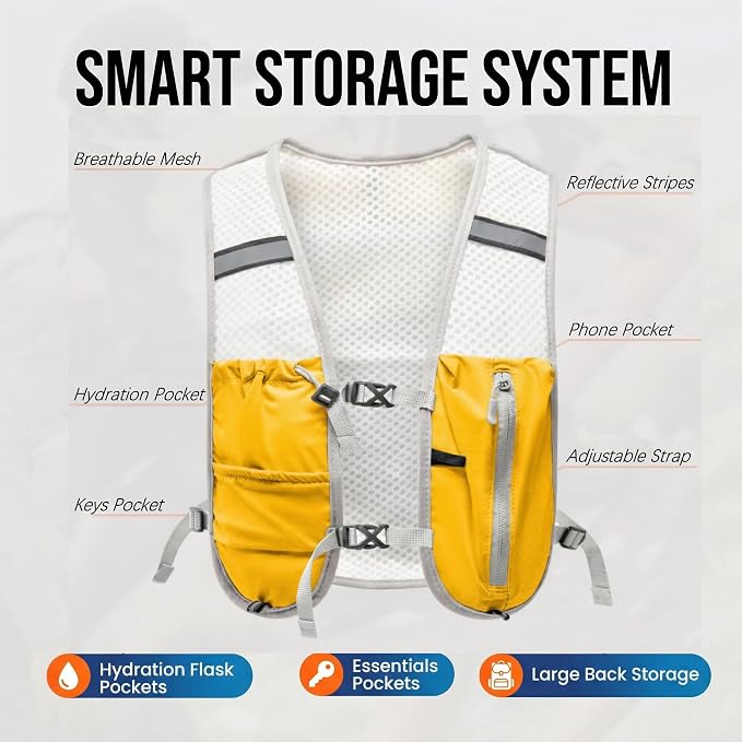 Hydration Backpack Lightweight Running Vest for Women Men with 500ml Soft Flask Hiking Daypack
