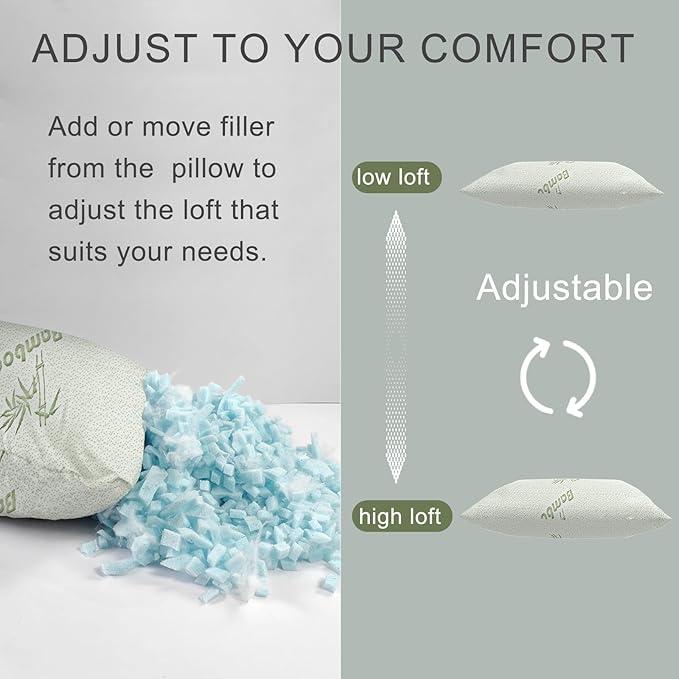 Small Camping Pillow for Sleeping,Shredded Memory Foam Travel Pillow Compact & Packable with Storage Bag,Soft Cover,Small Pillow for Backpacking Hiking Gear & Accessories