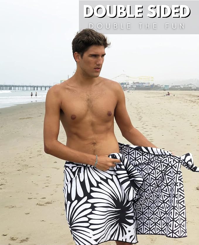 ECCOSOPHY Microfiber Beach Towel - Sand Free Towels are Quick Dry, Light Weight, Super Absorbent - Perfect Pool, Travel, Cruise, Camping Essentials - Oversized Extra Large for Adults 71x35 in