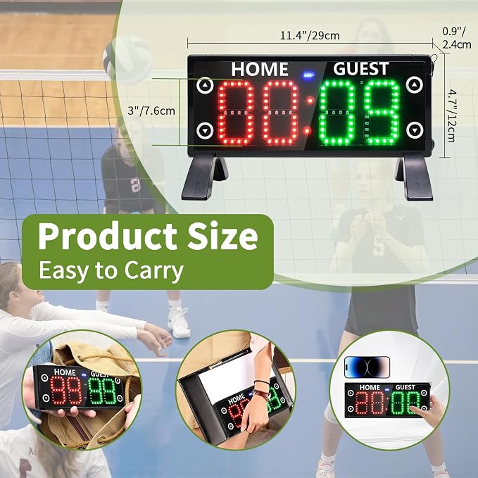 YZ High Bright Large Digital Scoreboard, Portable Outdoor Electronic Scoreboard with Remote, Score Keeper for Basketball/Pickleball/Outdoor Games