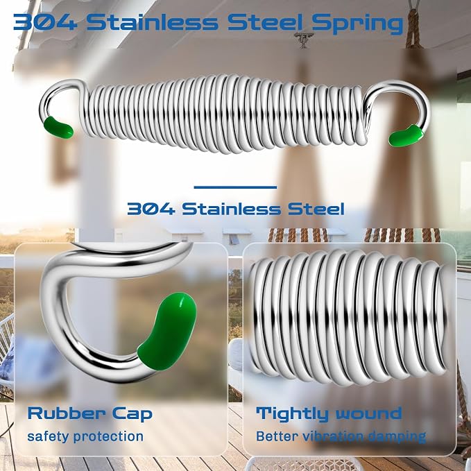 2 Pack Premium Porch Swing Springs,1300 LB Heavy Duty Springs, Rust Resistant Swing Springs, Spring for Swing Hammock Hanging Chair Spring for Hammock Spring,Porch Swings