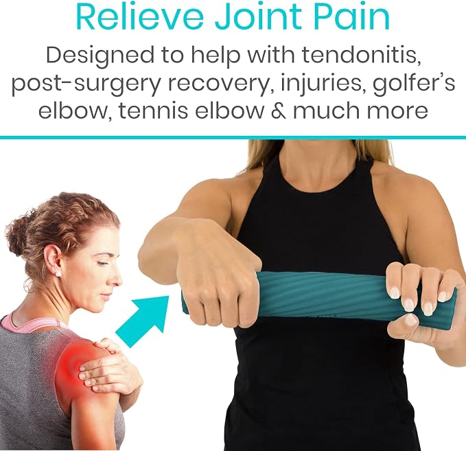 Vive Flex Therapy Bar for Tennis Elbow Relief (Heavy) - Physical Therapy Aid, Improve Tendonitis & Grip Strength - Resistance for Golfers, Hand, Epicondylitis, Equipment - Strengthens Wrist & Forearm