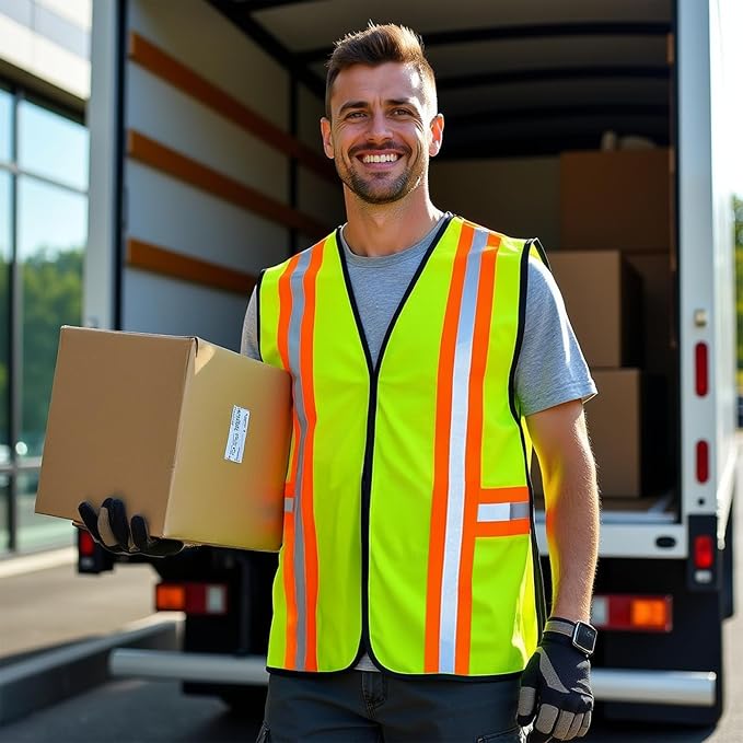 G & F Products High Visibility Reflective Safety Vest, One Size, Machine Washable Work Vest for Jobsite Safety