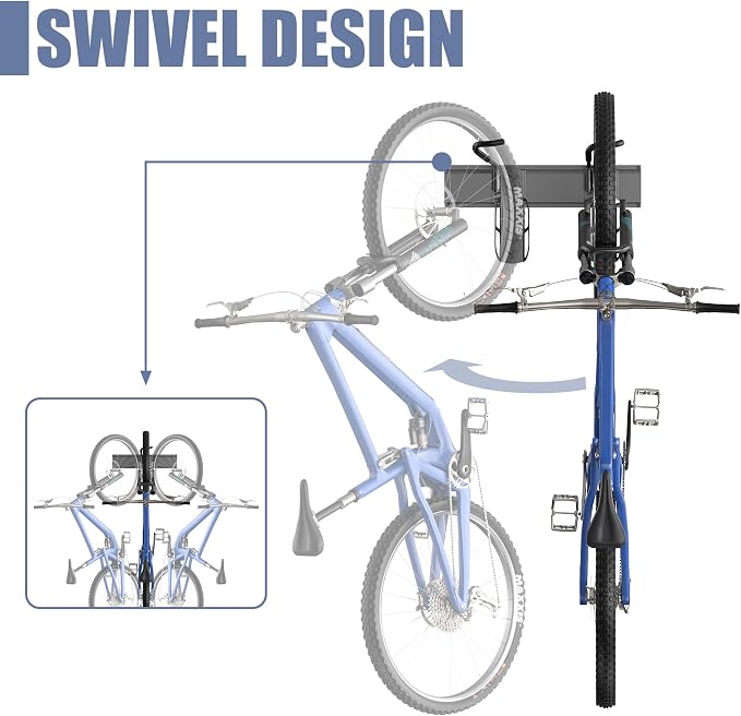 WALMANN Wall Mounted Swivel Bike Rack
