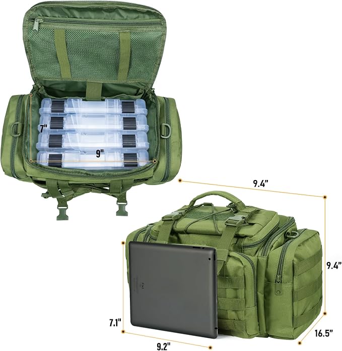 Dr.Fish Fishing Tackle Bag 5 Boxes with 60 Lures Included Loaded Stocked Tackle Box Set Spinner Lures Kit Freshwater Gear Equipment