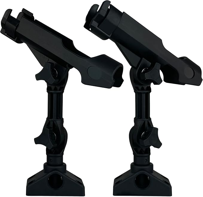 2 Pack Baitcaster/Spinning Rod Holder with Side Deck Mount