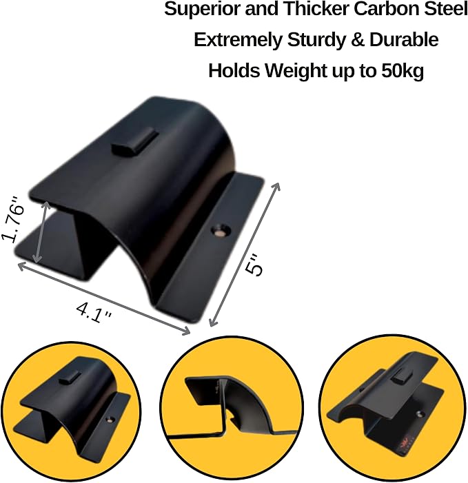 Wall Hooks for Storage – Premium Carbon Steel Hooks for Garage Wall Organization, Ladders & Garden Tools