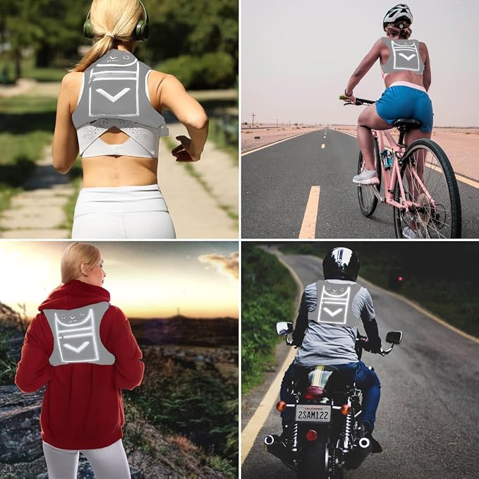 Running Mini Backpack Vest for Men & Women - Hi-viz gear, Holds Valuables, any Phone - Ideal for Fitness, Walking, Cycling!