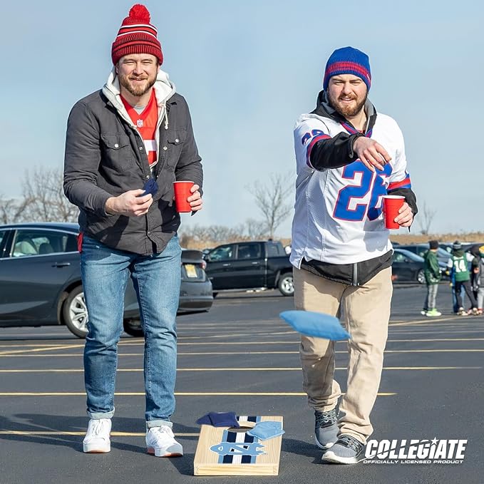 Wild Sports College Portable Size 1' x 2' Solid Wood Cornhole Set with Direct Print HD Team Graphics – Travel Size