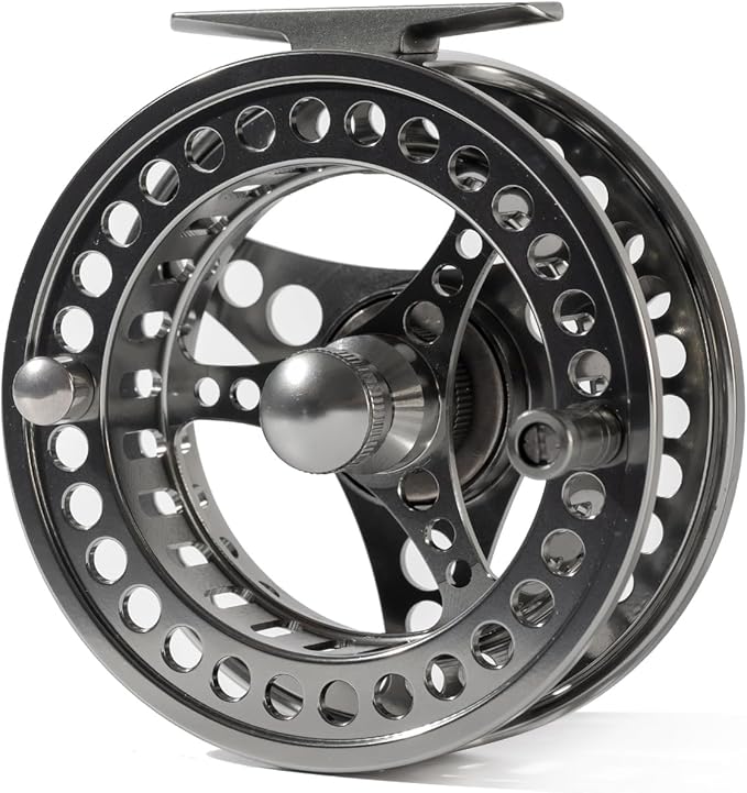 EX-ALC Fly Reel 3/4 5/6 7/8 9/10WT CNC Machined Large Arbor Aluminum Fly Fishing Reels Silver/Gunsmoke Fly Reels