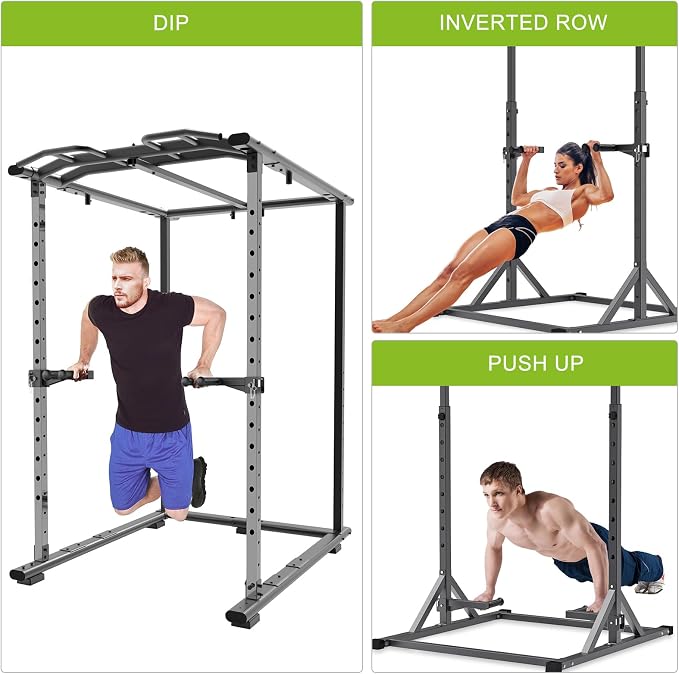 Nordic Hamstring Curl Attachment, Dip Bar, Belt Squat & Safety Spotter Arms for 2"x2" & 3"x3" Power Racks, Home Gym Strength Training Accessories