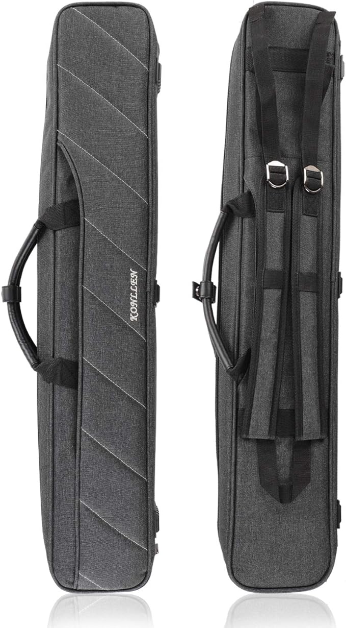 KONLLEN Pool Cue Case 3x4 Oxford Pool Stick Case Holds 3 Butts and 4 Shafts Billiard Sitck Large Capacity Carrying Cases with Multi-Pocket Pool Cue Accessories
