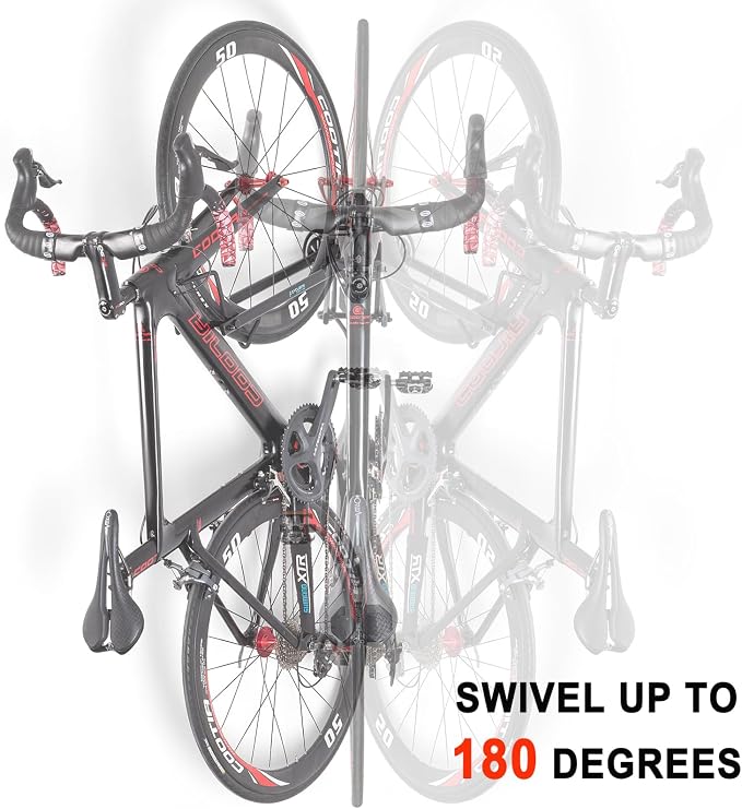 cyclists Bike Rack Garage - Wall Mount Bikes Storage - Vertical Bike Rack Bike Hanger for Road, Hybrid, MTB or BMX Bikes
