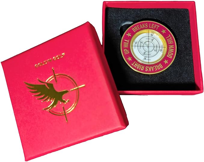 GOLD'N GOLF Pro Golf Green Reader, Level Golf Accessories for Men and Women, Golf Ball Marker, Putting Green Reading aid, Beautiful Gift for Golf Lovers
