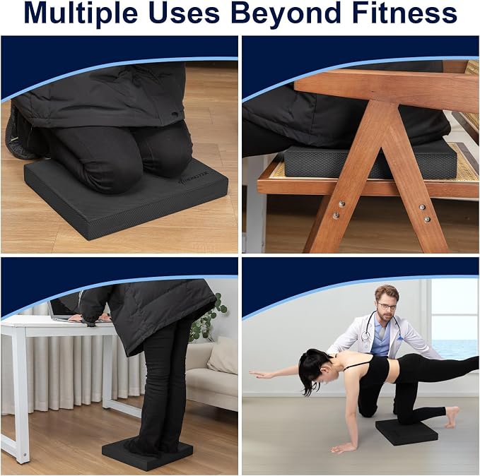 StrongTek Professional Foam Exercise Balance Pad - 15.8" x 13" x 2", High-Density TPE Foam Knee Pad, Non-Slip & Water-Resistant, for Balance Training, Physical Therapy, Yoga, and More