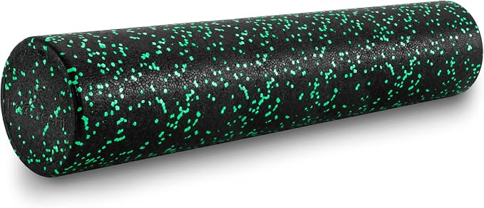 ProsourceFit High Density Foam Rollers 36 - inches long, Firm Full Body Athletic Massage Tool for Back Stretching, Yoga, Pilates, Post Workout Muscle Recuperation, Black/Green