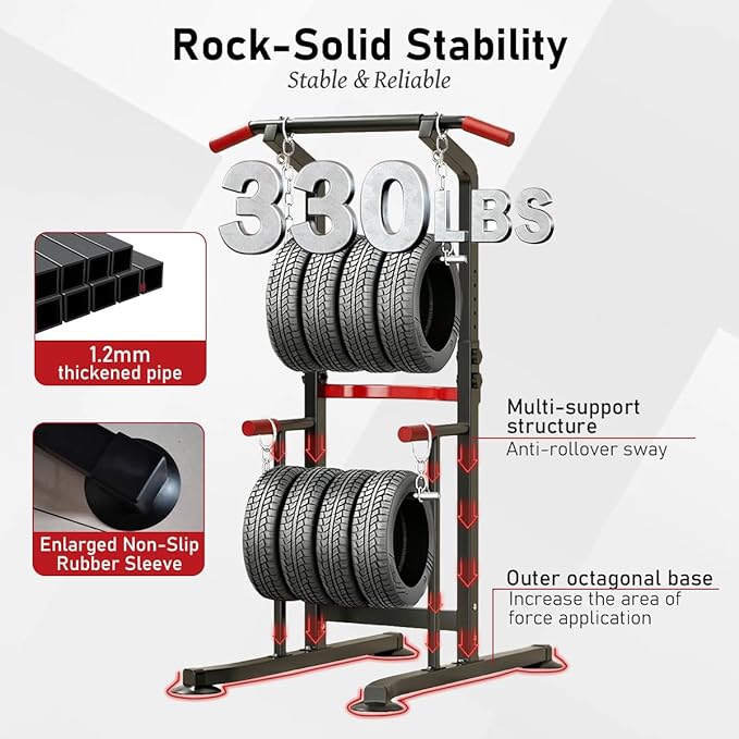 Power Tower Pull Up & Dip Station Multi-Function Home Strength Training Fitness Workout Station Height Adjustable