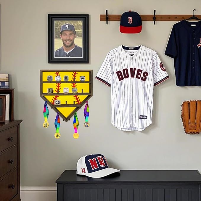 Championship Ring Display Case Baseball Softball Ring Holder (Light Colour)