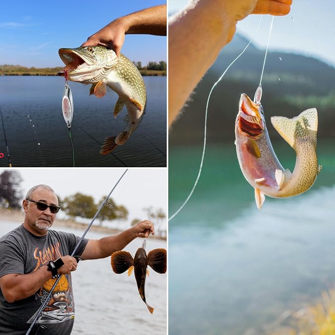 Goture Fishing Spoons Lures, Metal Spoon Trout Lures Freshwater Saltwater | Long Distance Casting Jigging Spoon for Trout Bass Crappie Pike Salmon Fishing,1/4oz 1/2oz 3/4oz 1oz 1-3/8oz